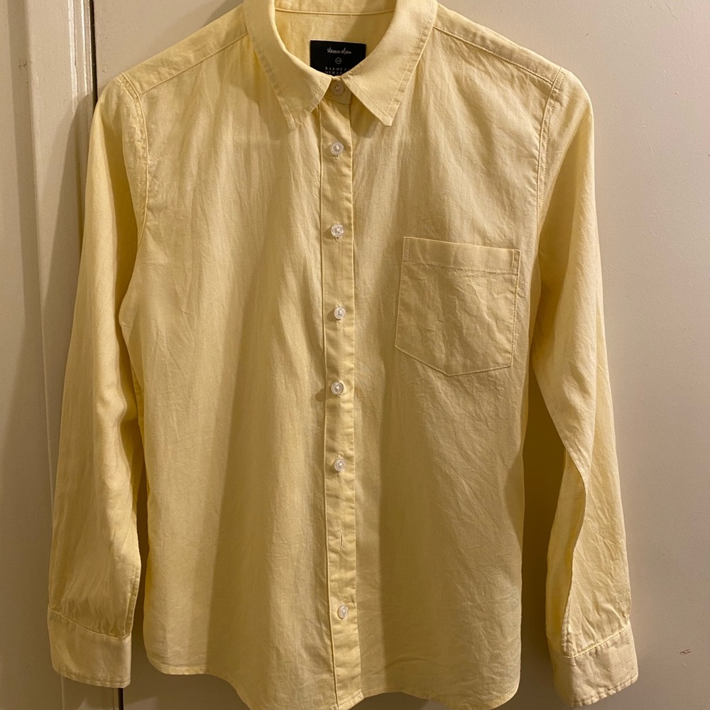 Steven Alan pale yellow size S button down shirt.